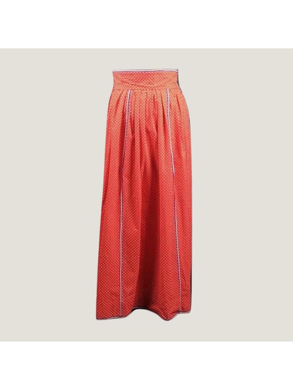 Vintage Red Polka Dot Cotton Skirt: Prairie Cottagecore XS